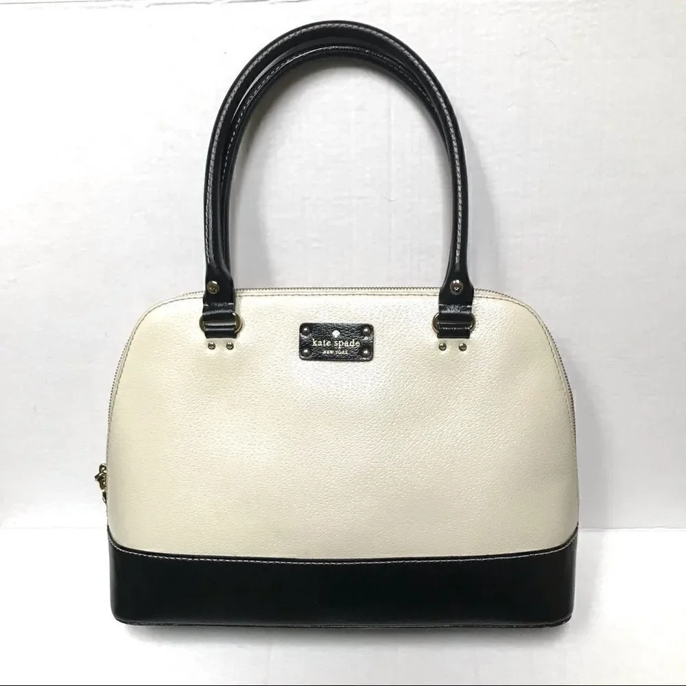 Kate‎ Spade two-tone pebbled leather Wellesley Rachel top handle shoulder bag